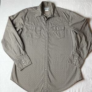 Wrangler Shirt Men's L Black Brown Green Wrancher Pearl Snap Cowboy Western